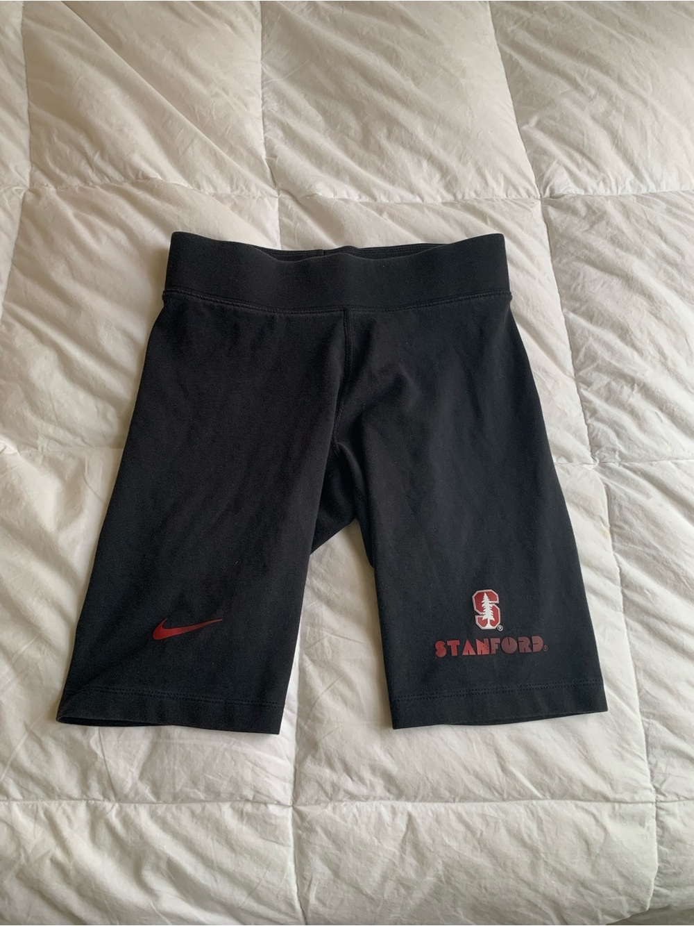 Nike Black Bike Shorts with Red Stanford and Swoosh